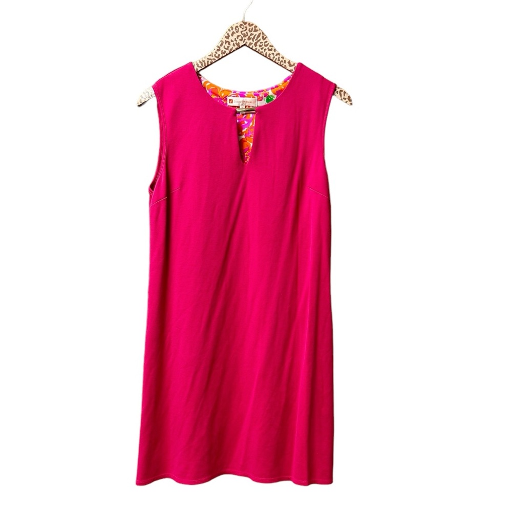 Jude Connally Nadine Sleeveless Shift Mini Dress Magenta Pink Large L